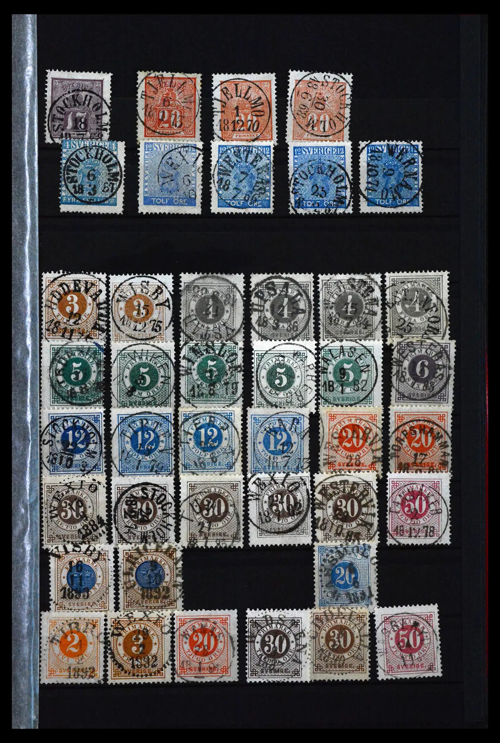 41993 0001 41993 Zweden stempelverzameling 1855-1891. - Afbeelding 1